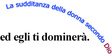 La sudditanza della donna secondo Dio
