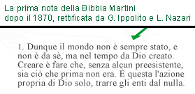 La prima nota rettificata della Bibbia Martini