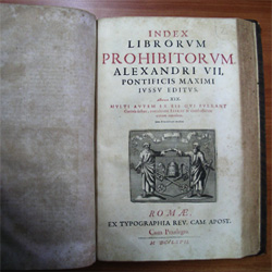 Frontespizio degli aggiornamenti. Index 1667 Alessandro VII