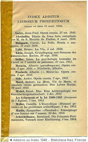 Index additus 1959, Biblioteca Nazionale di Firenze, scansione digitale
