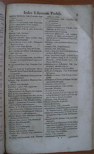 Index di Alessandro VII. Gli aggiornamenti al 1667 