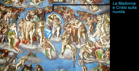 Cristo sorretto da una nuvola nel Giudizio Universale, Cappella Sistina